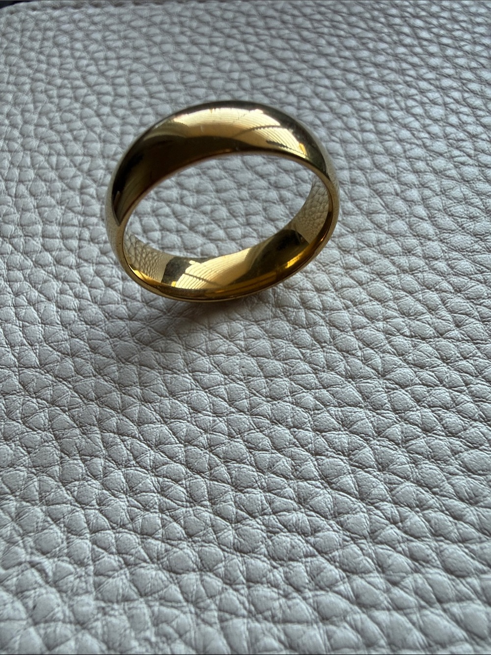 Classic Polished Gold Dome Band Ring - 18K GF - size 8